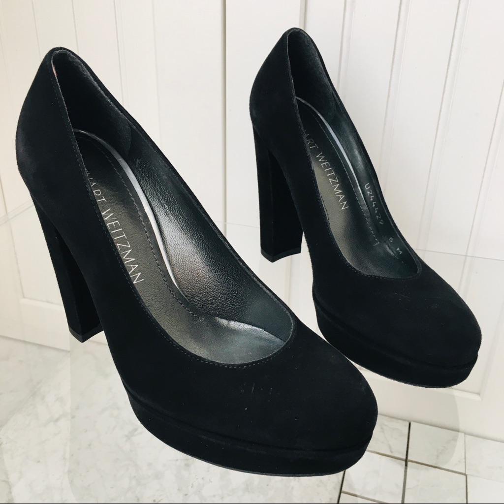 Stuart Weitzman Black Suede Women’s Heels Pumps
